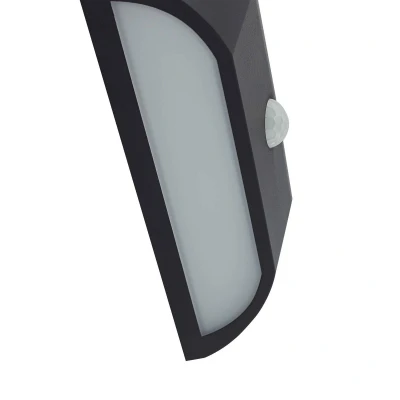 Afbeelding van Lindby LED buitenwandlamp Siana, zwart, PC, sensor