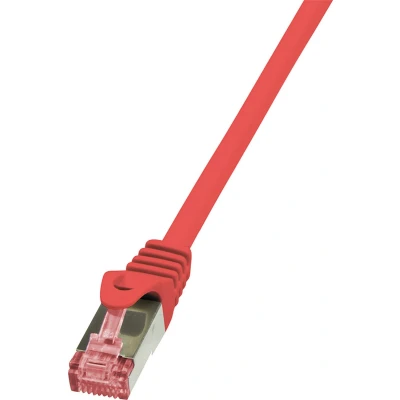 Afbeelding van LogiLink CQ2064S RJ45 Netwerkkabel, patchkabel CAT 6 S/FTP 3.00 m Rood Vlambestendig, Snagless 1 stuk(s)