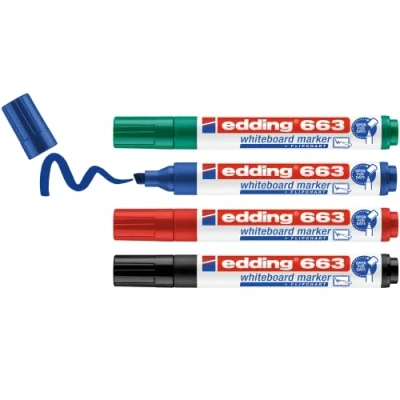 Afbeelding van Edding 663 Whiteboard Marker Set van 4 Assorti