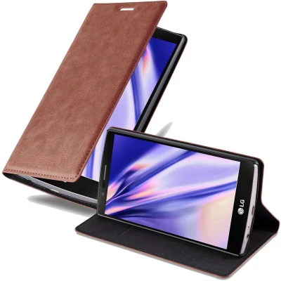 Afbeelding van Cadorabo Hoesje geschikt voor LG G4 / PLUS in CAPPUCCINO BRUIN Beschermhoes Case magnetische sluiting Cover