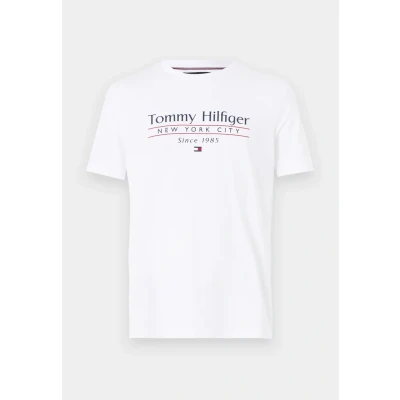 Afbeelding van Tommy Hilfiger Center Stack TEE Tshirt print, Heren, Maat: XS, White