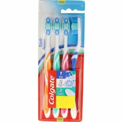 Afbeelding van 3x Colgate Tandenborstel Triple Action Medium 4 stuks