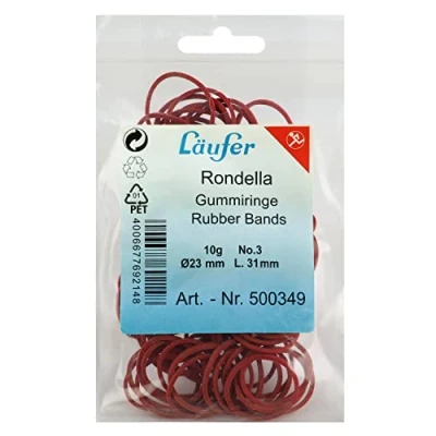 Afbeelding van Läufer 69214 Rondella rubberen ringen nr. 3, diameter 20 mm, 10 g zak, rood, bijzonder duurzaam