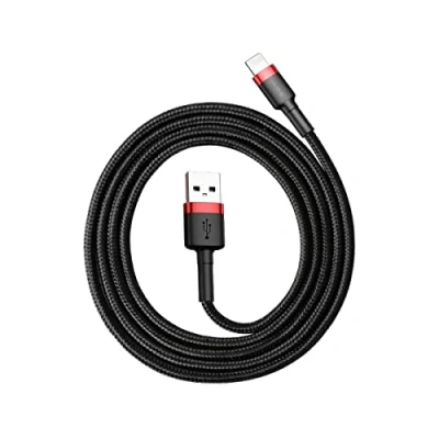 Afbeelding van Baseus Universele USB naar Lightning kabel Geschikt voor o.a. Apple/iPhone en andere apparaten 3 Meter 2.5A Zwart/Rood