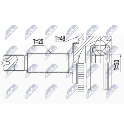 Afbeelding van Homokineet reparatie set, aandrijfas NTY NPZ KA 367