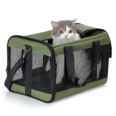 Afbeelding van HITSLAM hondenbox Opvouwbare honden transportbox katten kattenzak voor hond, katten, luchtvaartmaatschappij goedgekeurd, reisvriendelijke transportzak (M)
