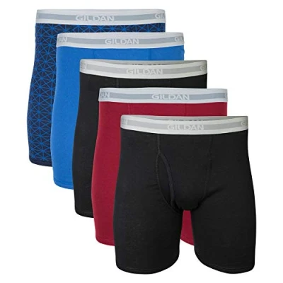 Afbeelding van Gildan Herenondergoed boxershorts, multipack retroshorts (verpakking van 10 stuks), blauw/grijs 5), L