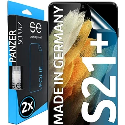 Afbeelding van 3D Screenprotector voor Samsung Galaxy S21 Plus [2 stuks smart engineered] Volledig dekkende, transparante screenprotector, vriendelijk beschermhoesjes, Geen glas maar TPU folie