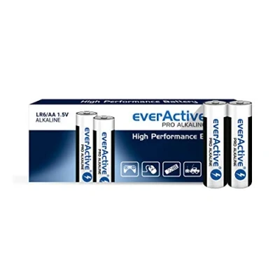 Afbeelding van everActive AA batterijen, Pro Alkaline, Mignon LR6 R6 1,5 V 10 jaar houdbaarheidsdatum 200 stuks verpakking