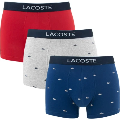 Afbeelding van Boxershort Lacoste Men Casual Navy Blauw / Gevlamd Grijs Rood (Set van 3) S