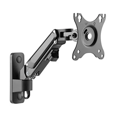 Afbeelding van RICOO PC monitor wandhouder in hoogte verstelbaar gasveer draaibaar kantelbaar voor scherm 17 27 inch, houder wand S4311, monitorhouder, beeldschermhouder, VESA 75 x 75, 100 mm