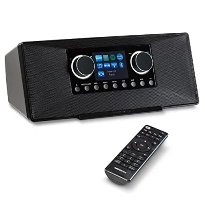 Afbeelding van MEDION P85333 Internet radio met DAB+ (WLAN, FM, Spotify Connect, Amazon Music, USB, Hoofdtelefoon aansluiting, AUX, stereo line out cinch, sleep timer) zwart
