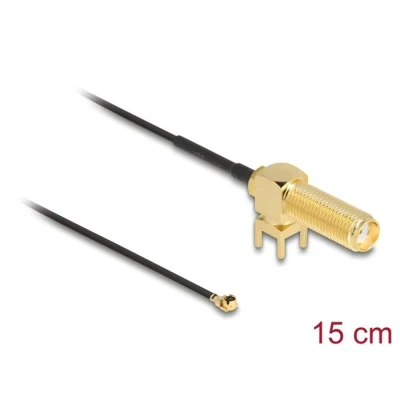 Afbeelding van Delock Antennekabel SMA 90 printaansluiting voor montage op I PEX Inc, MHF 4L stekker 1,13 15 cm (Antennekabel),