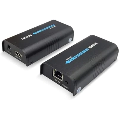 Afbeelding van AGPTEK LKV373 HDMI Extender 100 m 1080p Signaaloverdracht via Enkele CAT6 / 6a 7 Ethernet Kabelrouter Powerline Gigabit Switch Voor DVD PS3 (versie 3.0) Geen IR functie
