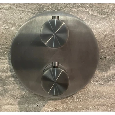 Afbeelding van SB Universale Round Inbouw thermostaatkraan met 2 uitgangen PVD gun metal 1208955168