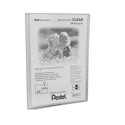 Afbeelding van Pentel Display Book Clear, 30 zakken, transparant, 1 A4 map DCF243T