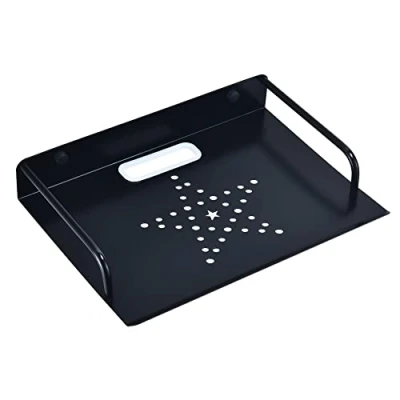 Afbeelding van HNVNER Routerrek, kleine projectorwandplank, tv boxhouder, multimedia plank, wandmontage, rek voor accessoires zoals modem/dvd speler/kabelboxen/hifi ontvanger (1 laag, klein)