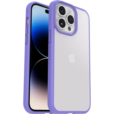 Afbeelding van OtterBox Sleek Series hoesje voor iPhone 14 Pro Max, schokbestendig, valbestendig, ultradun, beschermende, getest volgens militaire standaard, Antimicrobieel, Transparant/Purper, Zonder Verpakking
