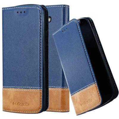Afbeelding van Cadorabo Hoesje geschikt voor LG G2 MINI in DONKERBLAUW BRUIN Beschermhoes met magnetische sluiting, standfunctie en kaartvakje Book Case Cover Etui