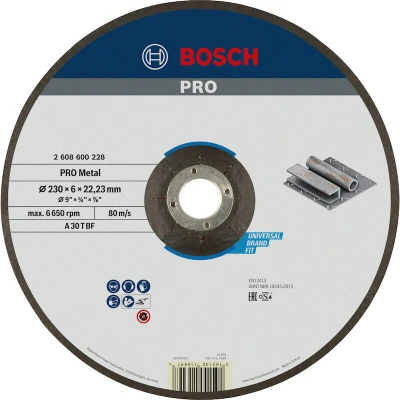 Afbeelding van Bosch Afbraamschijf Gebogen Metaal A 30 T 230 x 6 MM