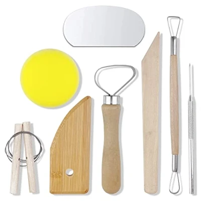 Afbeelding van Gvolatee Keramische Sculptuur Gereedschap, Professionele Carving Tools, Kit voor Beginners, Professionals, Studenten, Kunstenaars en meer. 8 Stuks