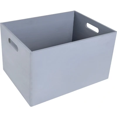 Afbeelding van Creative Deco XXL Grote Houten Doos Kist Grijs 39 x 29 23 cm met Handgrepen Kerst, Kerstmis Cadeau