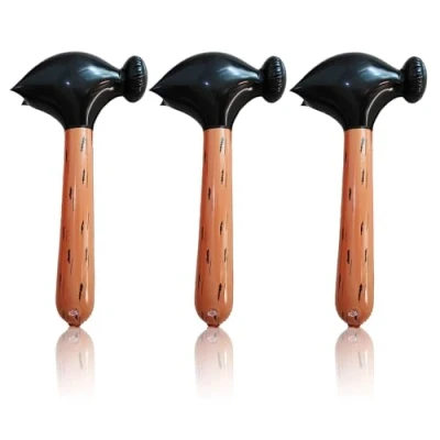 Afbeelding van FUIPVGI Opblaasbare hamer, 3 stuks, opblaasbaar, zwembad, bad, strand, gek, grappig speelgoed, feest, spel voor volwassenen, vrijgezellenfeest en kinderen, verjaardag, decoratie, accessoires