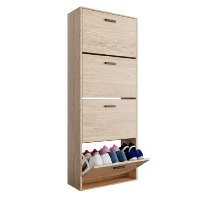 Afbeelding van CASABEL Schoenenkast voor 24 paar kast met grote capaciteit entree, hal 60 x 150 cm (l d h) licht hout