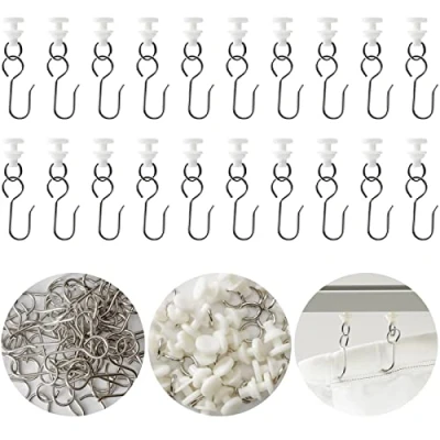 Afbeelding van Ysimple 100 Piece Gordijn Hook Slider,Gordijn Rollers voor Rail,50 Pieces en 50 Sliding,Gordijn Slider Deur Douchegordijn