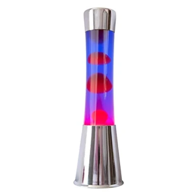 Afbeelding van Lavalamp Zilver Met Paarse Vloeistof En Rode Lava