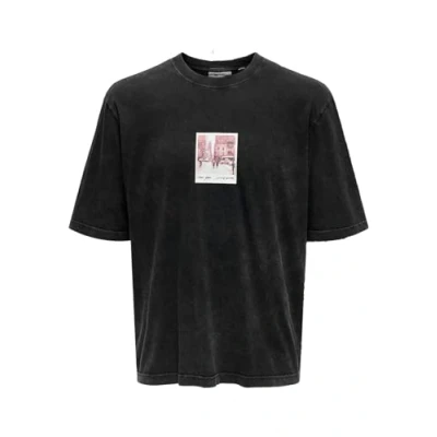 Afbeelding van ONLY &amp; SONS oversized T shirt ONSRAY met backprint zwart