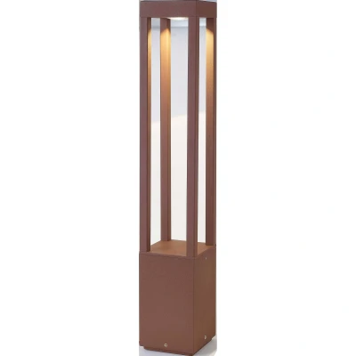Afbeelding van FARO BARCELONA Agra LED tuinpadverlichting, roestbruin, aluminium/glas, hoogte 65 cm