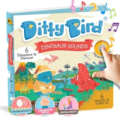 Afbeelding van DITTY BIRD Dinosaurus geluiden: Mijn eerste interactieve geluidenboek met 6 geluidsknoppen om dinosaurussen te ontdekken in het Engels. Elektronisch educatief speelgoed voor kinderen vanaf 1 jaar.