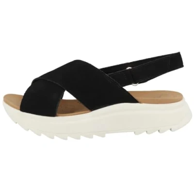 Afbeelding van Clarks Dashlite WISH Sandalen met plateauzool, Dames, Maat: 37, Black Veloursleer