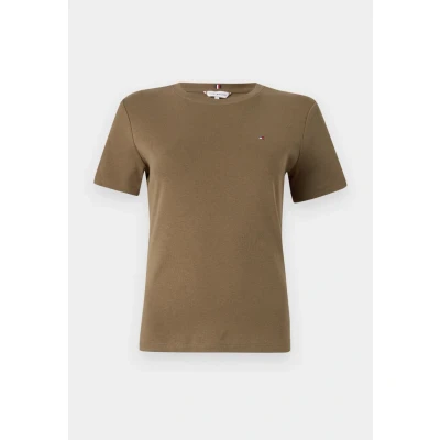 Afbeelding van Tommy Hilfiger SLIM CODY Tshirt print, Dames, Maat: XXS, Hunter brown