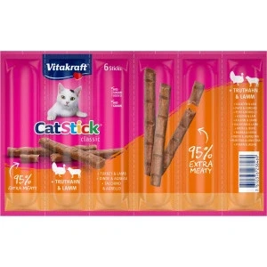 Afbeelding van Vitakraft Catstick Classic met kalkoen &amp; lam kattensnack 2 x 6 sticks