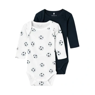Afbeelding van NAME IT BABY romper NBMBODY set van 2 wit/zwart
