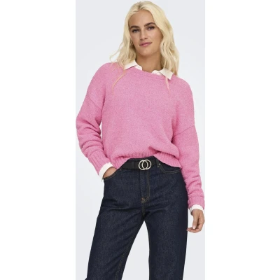 Afbeelding van ONLY Onlteresa LIFE O NECK Loose Trui, Dames, Maat: Small, Fuchsia pink