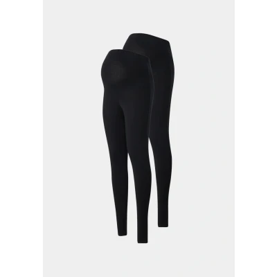 Afbeelding van ONLY Maternity Olmlovely LIFE 2 PACK Legging, Dames, Maat: Small, Black/black