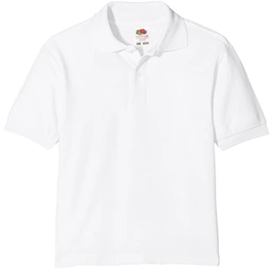 Afbeelding van Fruit of the Loom Jongens poloshirt, wit (wit 000), 140