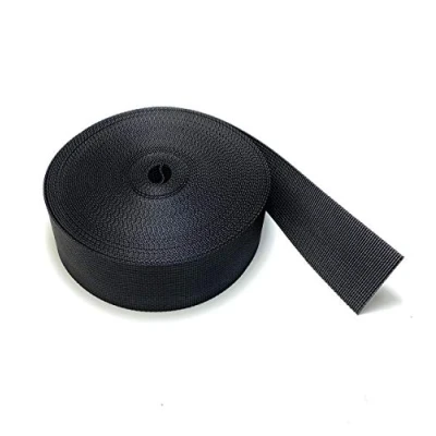 Afbeelding van On1shelf 50 mm brede zwarte nylon zware polypropyleen singelband 10 m (50 mm)