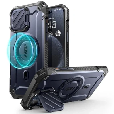 Afbeelding van SUPCASE Hoesje iPhone 15 Pro Max 6,7&quot; (2023) met Camerabescherming [MagSafe Compatibel] [UB Mag XT] Volledig Robuust, Schokbestendig Standaard Ingebouwde (Berg)