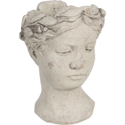 Afbeelding van Clayre &amp; Eef Bloempot 18x17x25 cm Grijs Bruin Steen binnen