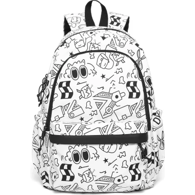Afbeelding van Schoolrugzak voor dames, rugzak 15 inch laptop, rugzak, schoolrugzak, meisjes, tieners, met laptopvak, waterdichte schooltas, dagrugzak, elegant, school, universiteit, reizen