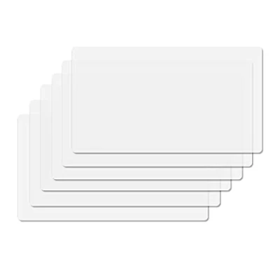 Afbeelding van SWAWIS Placemats, afwasbaar, transparant, melkachtig wit, kunststof, antislip, hittebestendig, waterdicht, plastic voor eettafel