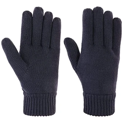 Afbeelding van Lipodo Thinsulate 3M Handschoenen Dames/Heren vingerhandschoenen gebreide met voering voor Herfst/Winter L grijs