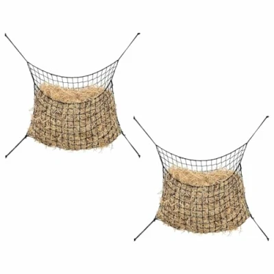 Afbeelding van vidaXL Hooinetten 2 st 100x90 cm rechthoekig polypropeen zwart