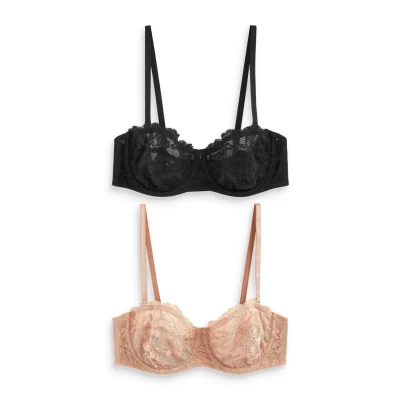 Afbeelding van Next NON PAD Strapless 2 PACK Standard Beugel BH, Dames, Maat: 95xB, Black