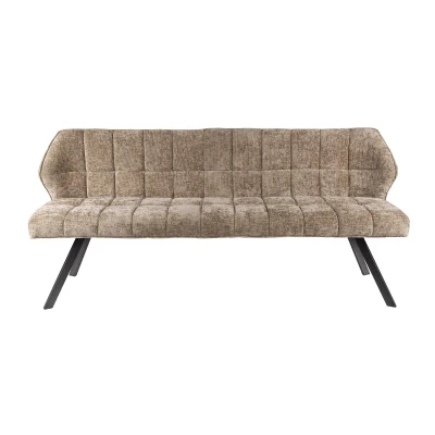 Afbeelding van Fraaai Keelan eetkamerbank raster champagne Metaal poedercoat