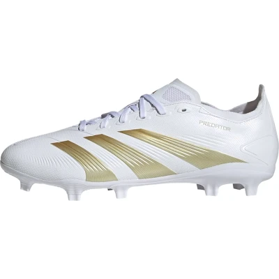 Afbeelding van adidas Performance Predator League FIRM Ground Voetbalschoenen met kunststof noppen, Heren, Maat: 43 1/3, Footwear white/gold metallic